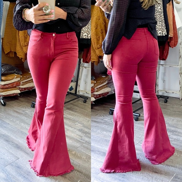 The House Of Gentry Pants - Wine Bell Bottom Pants